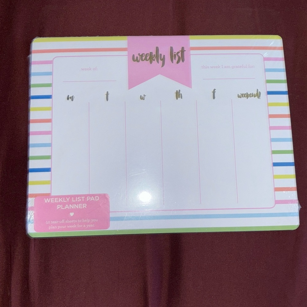 WEEKLY LIST PLANNER PAD